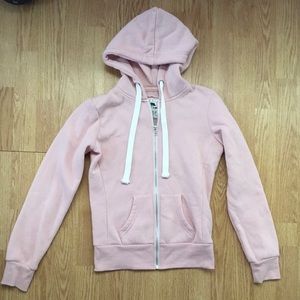 Juniors' Pink Fleece Zip-Up Jacket XS